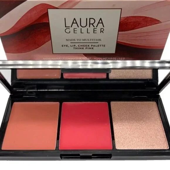 LAURA GELLER Made To Multitask Eye, Lip, Cheek Face Palette COLOR: THINK PINK - Picture 1 of 5